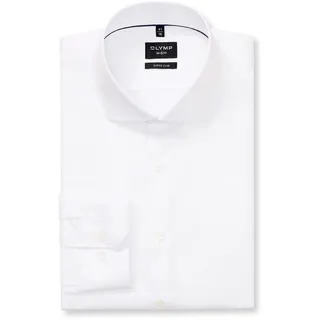 OLYMP Langarmhemd »No 6 six« Royal-Kentkragen, super slim, Businesshemd, unifarben, weiß