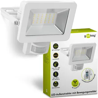 goobay Außenstrahler Aluminium, Glas, Kunststoff, Metall 7,0 cm inkl. Bewegungsmelder weiß