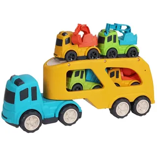 Wellhome Spielzeug-lkw Mit Anhänger Und 4 Autos 33 Cm - Multicolor - One Size