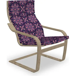 ABAKUHAUS Ethnisch Poäng Sessel Polster, Frühlings-Blüten, Sitzkissen mit Stuhlkissen mit Hakenschlaufe und Reißverschluss, Indigo Rosa Blassrosa - Rosa