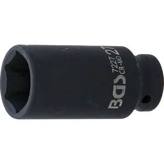 BGS Kraft-Steckschlüssel-Einsatz Sechskant, tief 12,5 mm (1/2") SW 27 mm
