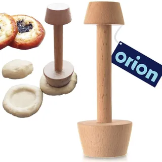Orion Teigstampfer Teigstößel für Tartelettes Törtchen-Stößel aus Holz zweiseitig 4/5,5 cm - Beige
