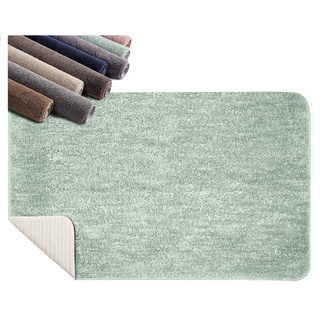 SCHEFFLER-Home Badezimmerteppich Mint-Grün 50x80 cm/Badvorleger rutschfest waschbar/hochwertige Badematte aus 100% Polyester/extrem saugfähiger, ultraweicher Badteppich