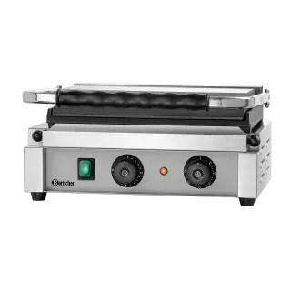 Bartscher Kontaktgrill Panini T 1G, Leistungsstarker Kontakt Grill mit großer Grillfläche, Maße (B x T x H): 41 x 40 x 20 cm