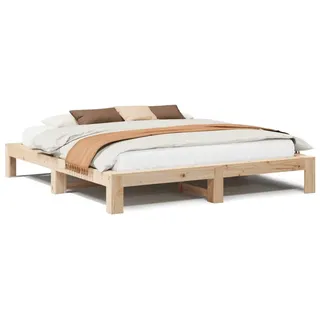 vidaXL Massivholzbett ohne Matratze 200x200 cm Kiefer - Braun
