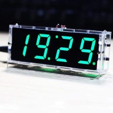 Wincal Elektronisches Bastelset, Uhr, 4 Ziffern, Basteln, Digitale Uhr, LED, automatische Anzeige der Uhr/Temperatur, elektronisches Bastelset (grün)