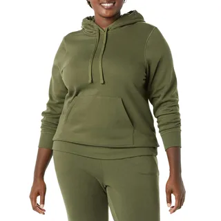 Amazon Essentials Damen Fleecepullover (Erhältlich in Übergröße), Olivgrün, Medium