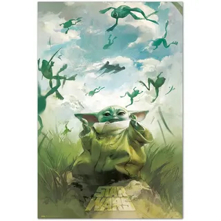 Grupo Erik Star Wars Deko - Star Wars Grogu Training Poster - Deko Wohnzimmer oder Deko Schlafzimmer - Zimmer Deko - Größe : 61 x 91, 5 cm -Originales Geschenk - Offizielle Lizenz