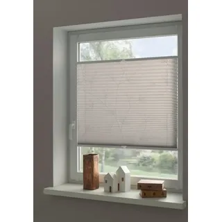 otto home Plissee »Dekor Bamboo Moonbeam grau« blickdicht ohne Bohren verspannt Klemmträger mit Feststellschraube, blickdicht, grau