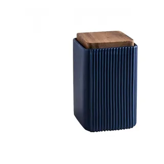 YYW Quadratische Vorratsdose für Lebensmittel, Keramik, Keksdosen mit luftdichtem Deckel, tolle Lebensmittelaufbewahrungsdose für Kaffeebohnen, Tee, Gewürze oder Snacks (blau, L)