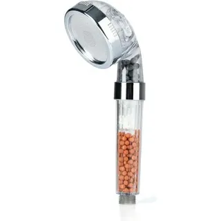 EASYmaxx Duschkopf Spa - Mit Mineralperlen & 3 Wasserstrahl-Modi - 344 Düsen - Silber, Transparent