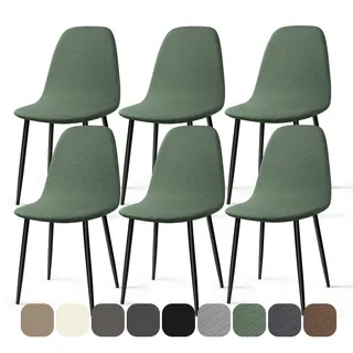 BalladHome Stuhlhussen 6 Stück Universal Stretch Stuhlbezug Jacquard Hussen für Stühle Abnehmbare Waschbar Esszimmerstühle Bezug Hussen für Küchenstühle Hotel Bankett (Grün, 6 Stück)-KL