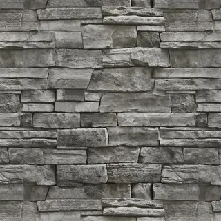 Timeet Selbstklebende Tapete Steinoptik Grau Backstein Steintapete Ziegel Klebefolie Muster Stein Wasserfest Wandaufkleber Klebetapete Abnehmbar Vinyl Folie für Wand, Küche, Kamin 44x300cm