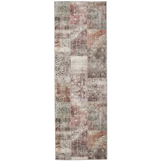 benuta Vintage-Läufer George waschbar 80x240 cm , Multicolor, Braun , Kunststoff , Vintage , Rechteckig , 80x240 cm , Oeko-Tex® Standard 100 , in verschiedenen Größen erhältlich, rutschfeste Unterfläche, waschbar , Teppiche und Böden, Teppiche, Teppichläufer, Läufer