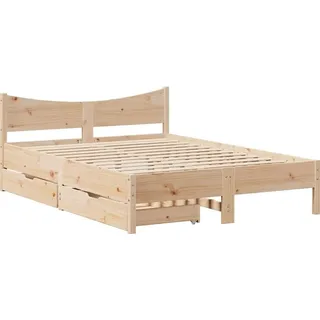 vidaXL Massivholzbett mit Schubladen 120x200 cm Kiefer