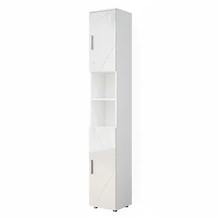 Vicco Badschrank Irma, 30 x 192 cm, Weiß Hochglanz