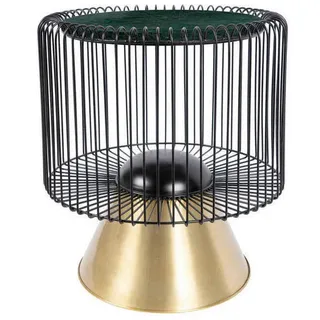 Kayoom Beistelltisch , Goldfarben, Schwarz, Grün , Metall, Stein , 51x56.5x51 cm , Wohnzimmer, Wohnzimmertische, Beistelltische, Beistelltische Metall