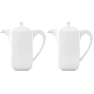 Dajar Teekanne 600 ml Porto, Porzellan, Weiß, 17 x 8 x 17,6 cm (Packung mit 2)