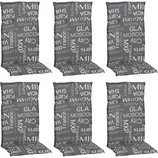 Beo Sitzauflage Hochlehner Bellona 6er-Set grau