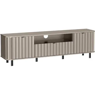 Beautysofa Lowboard Nevada mit zwei Türen 196 cm Taupe , Metall , 196x57x41 cm , Wohnzimmer, TV Möbel, Lowboards, Lowboards stehend