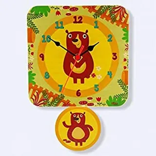 Dida - Wand- Pendeluhr Bären, Analoge Uhr Zum Aufhängen Für Das Kinderzimmer, Dekoration EIN Paar Bären