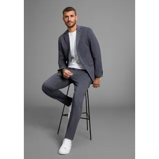 Anzug BRUNO BANANI "Jersey", Herren, Gr. 54, N-Gr, blau (blau melange), Jersey, Obermaterial: 60% Polyester, 35% Viskose, 5% Elasthan. Futter: 100% Polyester, gepflegt, normal, Anzüge Anzug, elastische Qualität, Topseller