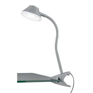 Reality Leuchten LED Klemmleuchte Berry R22191287, Kunststoff titanfarbig, inkl. 3.5 Watt LED, Flexarm