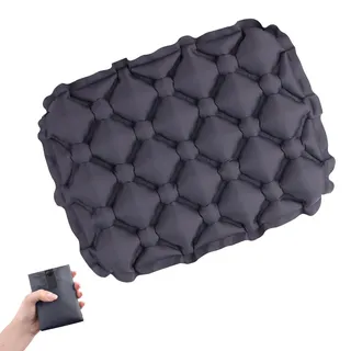 Azarxis Aufblasbares Camping Sitzkissen, Ultraleicht Reisekissen für Outdoor, Strand, Wandern, Bootfahren und Tribünen (Dunkelgrau, Einheitsgröße)