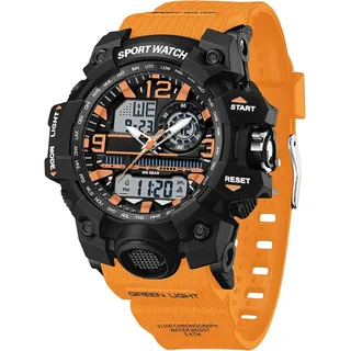 Armbanduhr Damen Digital Sportuhr für Teenager Mädchen, Weiß Digitaluhr Analog Display Militär Wasserdicht Uhren Wasserbeständig bis 5 ATM