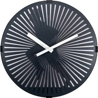 Nextime Wanduhr , Schwarz , Kunststoff , 30.5x30.5x5 cm , RoHS, Ce , Dekoration, Uhren, Wanduhren