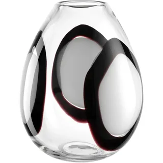 LEONARDO HOME OCCHI Bianchi Vase • 1 Stück • Designvolle Dekovase in Schwarz Weiß • ⌀ 8 cm • Wohnaccessoire für Moderne Tischdeko • Stilvolle Blumenvase • Höhe 25,2 cm • 055295