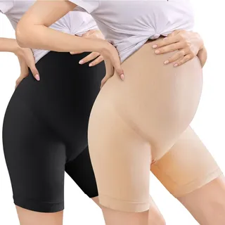 ACWOO Schwangerschaftsslip Umstandsslips, 2PC Damen Seamless Umstands Schwangerschaft Unterhose, Unterhosen für Schwangere, Shorts Umstandsslip Hohe Taille für Komfort(2XL)