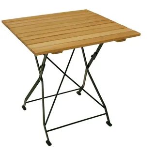 Gartentisch BAD TÖLZ, 70 x70 cm, klappbar, Stahl/Robinien Holz, Grün/Natur, Ecki