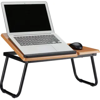 Relaxdays Laptoptisch, Notebook Ständer, Braun, Schwarz