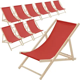ECD Germany Sonnenliege 100 x 57 x 83 cm Rot