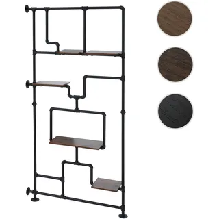 Raumteiler mit Regal HWC-P10, Wohnregal Ablageregal, Industrial Metall Melamin MVG 203x100x20cm ~ du
