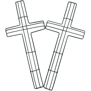 Sohail Kreuzförmiger Metalldraht, Rahmenform für Ostern, Weihnachten, Feiertage, religiöse Kirche, 2 Stück, 40,6 cm, Grün