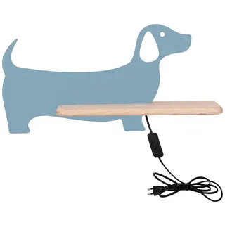 Kinderwandleuchte , Hellblau , Holz, Metall, Holzwerkstoff , Eiche , 12x18.5x36.5 cm , RoHS, Europäischer Sicherheitsstandard , Schnurschalter, einfach zu transportieren , Lampen & Leuchten, Innenbeleuchtung, Kinderzimmerlampen, Kinderwandleuchten
