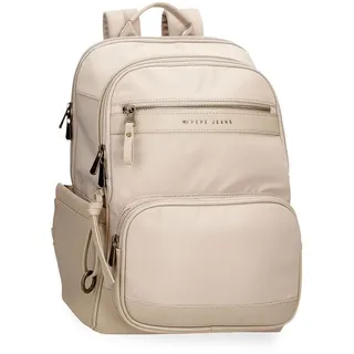 Pepe jeans Joumma Bags Morgan Casual Daypacks, Reisetaschen, beige und schwarz, Kunstleder für Damen, beige, Talla única, PC-Rucksack