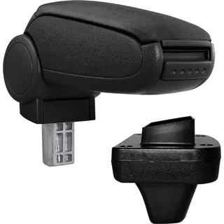 [pro.tec]® Mittelarmlehne Passgenau Opel Astra K - Textilbezug Stoffdeckel - Schwarz mit schwarzen Nähten