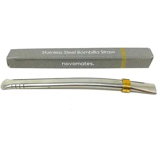 Novomates Leicht zu reinigender Yerba-Mate-Bombilla-Strohhalm, Kürbis-Trinkhalmfilter – Mate-Strohhalm aus lebensmittelechtem Edelstahl – 15,8 cm lang