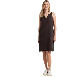 Street One Leinen-Kleid in Unifarbe Espresso Brown 46