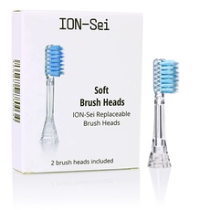 ION-Sei Ersatzbürstenköpfe - 2 Bürstenköpfe für die ION-Sei Schallzahnbürste/weicher Zahnbürstenaufsatz zur profesionellen Zahnreinigung