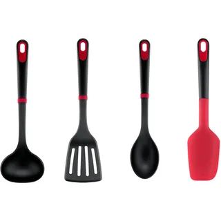 Tefal Ingenio+ Küchenhelfer-Set 4-teilig Silikon rot/schwarz