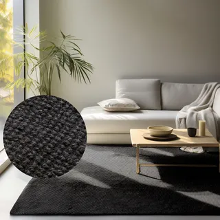 HANSE HOME Teppich HANSE HOME "Jaipur Juteteppich, als Läufer und in Rund", schwarz, B:60cm H:10mm L:90cm, Jute, Teppiche, Teppich, 100% Naturfaser, Wohnzimmer, Esszimmer, Schlafzimmer, GRS