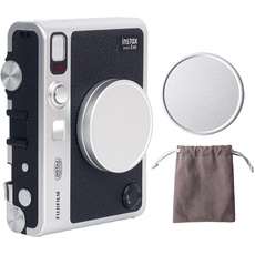 MUZIRI KINOKOO Objektivdeckel für Fuji Instax Mini EVO Sofortbildkamera, Staubdichter Objektivdeckel aus Aluminiumlegierung für Instax Mini EVO mit Beflockung innen – Silberfarben