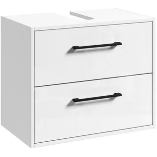 Badplaats Waschbeckenunterschrank Florence 60 x 50 x 35 cm Weiß Hochglanz