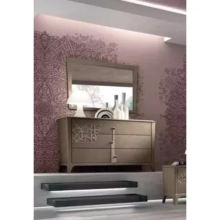 Kommode Spiegel Neu Luxus Komplettes Schlafzimmer Set Sideboard braun 2tlg - Beige