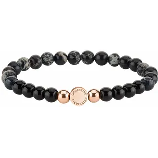 Liebeskind Berlin Armband mit Edelsteinen Edelstahl schwarz-roségoldfarben 17 cm