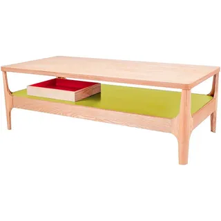 Kayoom Kaffeetisch Addison Beige Massivholz 120 x 40 x 60 cm